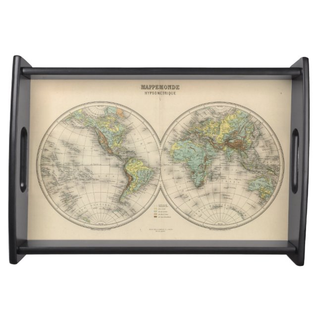 World hypsometric maps serving tray (Front)