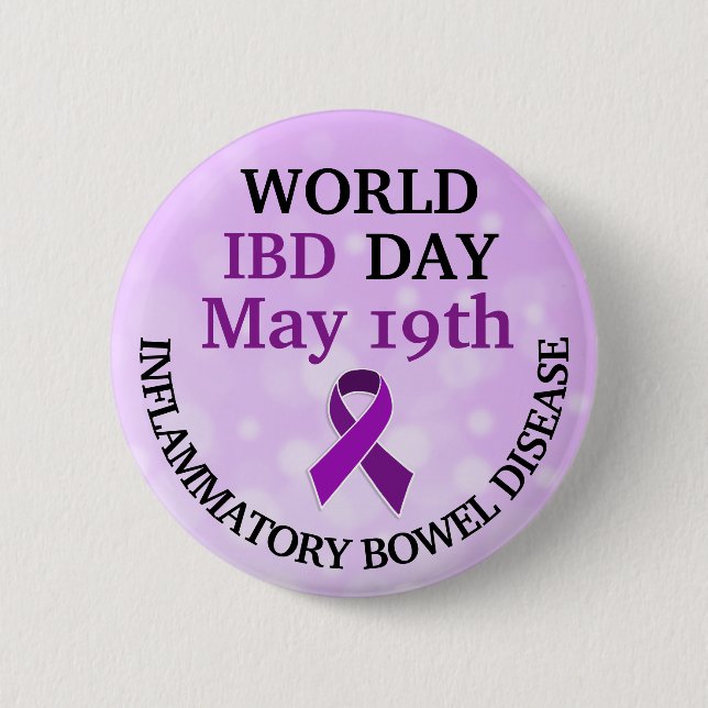 World IBD Day Awareness Ribbon Button (Front)