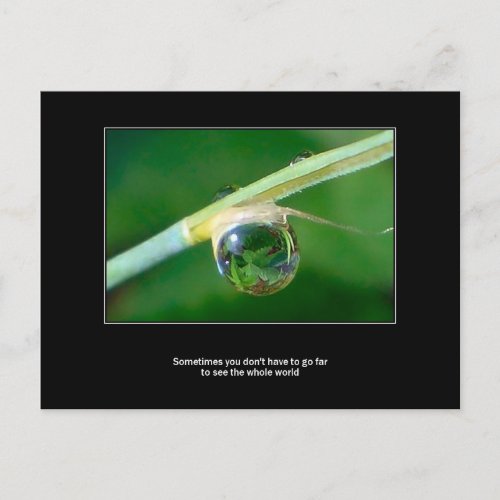 World in a droplet postcard