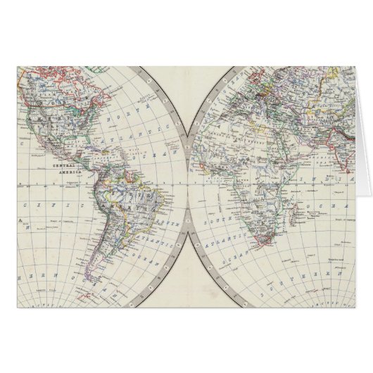 World in hemispheres cards (Front Horizontal)