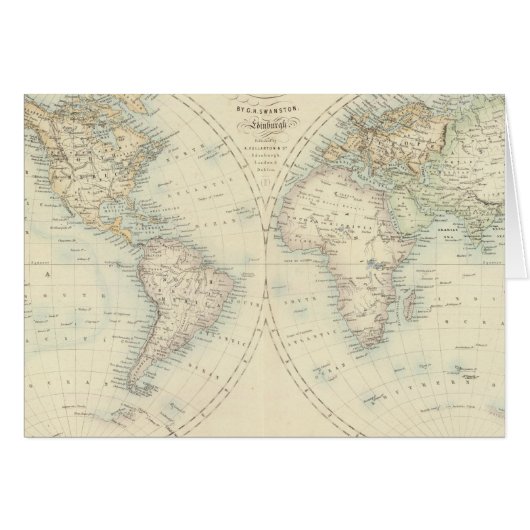 World in Hemispheres Cards (Front Horizontal)
