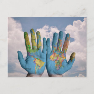 "World in Your Hands" postcard