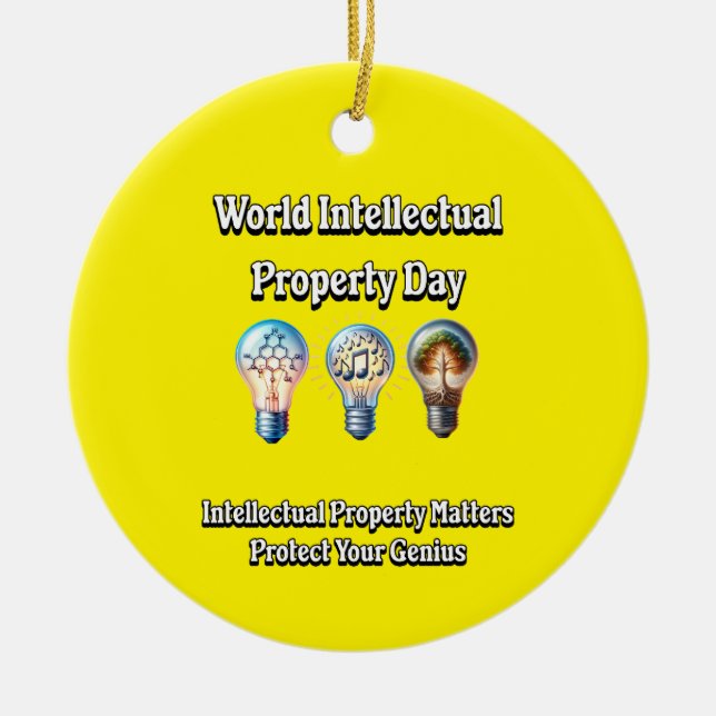 World Intellectual Property Day:Protect The Genius Ceramic Ornament (Front)