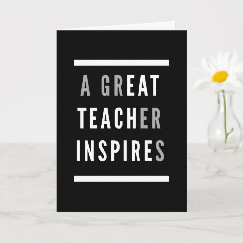 World International Teachers Day Eat Teach Inspire Card