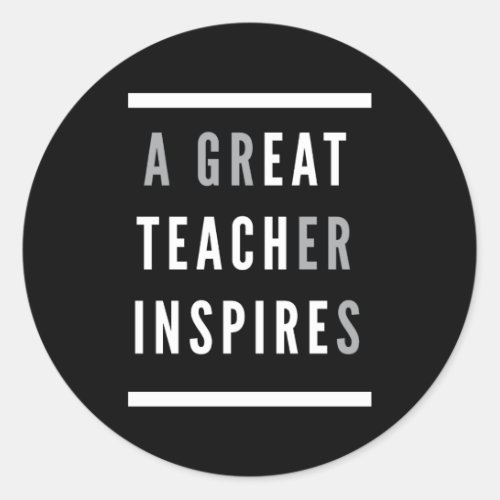 World International Teachers Day Eat Teach Inspire Classic Round Sticker