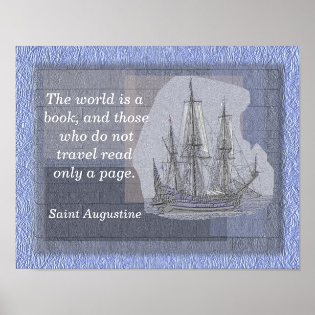 World is a book - Saint Augustine - quote print (Front)
