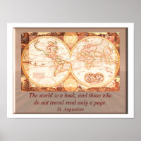 World is a book - St. Augustine quote Poster