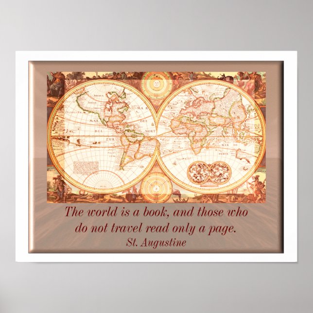 World is a book - St. Augustine quote Poster (Front)