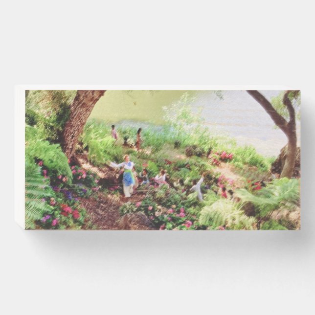 WORLD IS A CIRCLE Wood Box Sign (Front Horizontal)