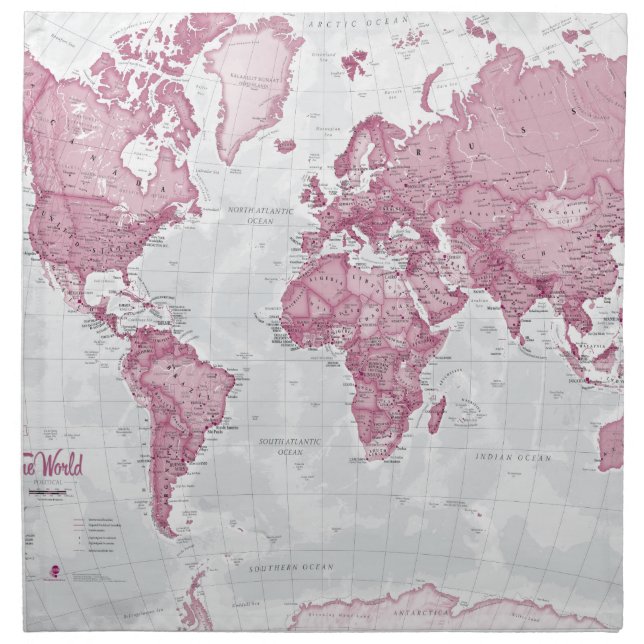 World is Art - Pink Napkin (Front)