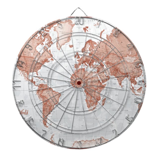 World is Art - Red Dartboard With Darts (Front)