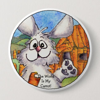 World Is My Carrot Round Lapel Pin