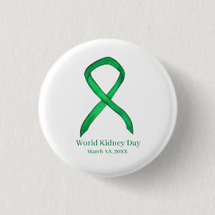 World Kidney Day Awareness Ribbon Pin Buttons
