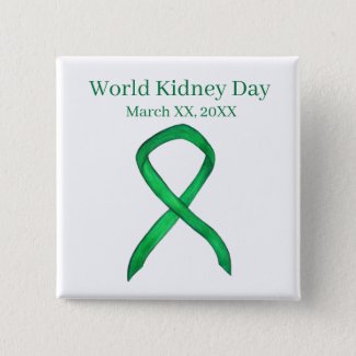 World Kidney Day Awareness Ribbon Pin Buttons