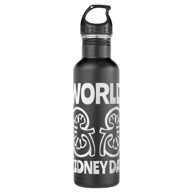 World Kidney Day Public Awareness Stainless Steel Water Bottle (Front)