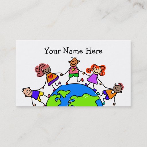 Customizable World Kids Business Cards