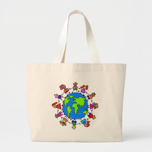 World Kids Large Tote Bag (Front)