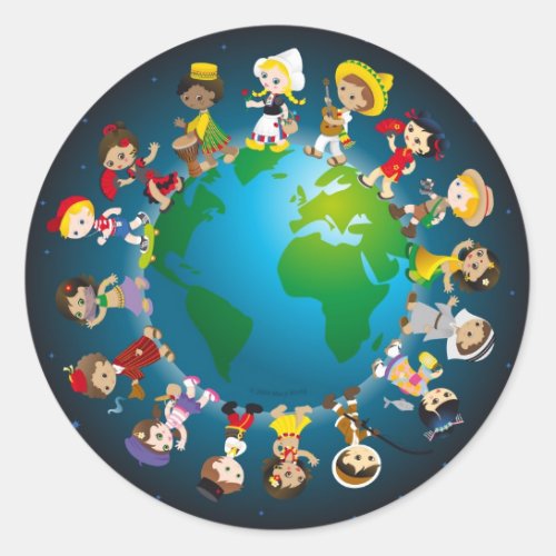 World kidz classic round sticker