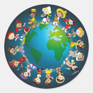 World kidz classic round sticker
