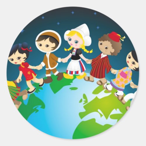 World kidz classic round sticker