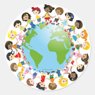 World kidz classic round sticker