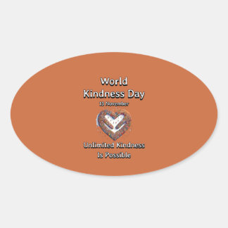 World Kindness Day. Unlimited Kindness Oval Sticker