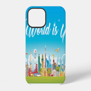 World Landmarks: Travel Vintage Set iPhone 12 Case