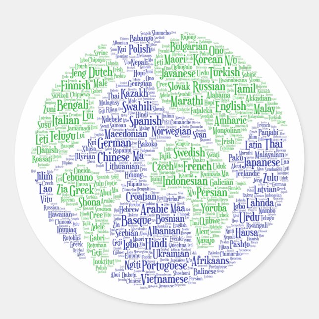 World Languages Stickers (Front)