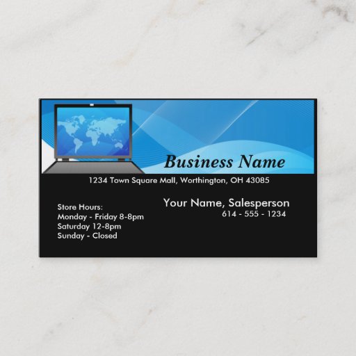 Customizable World Laptop/Computer Business Card