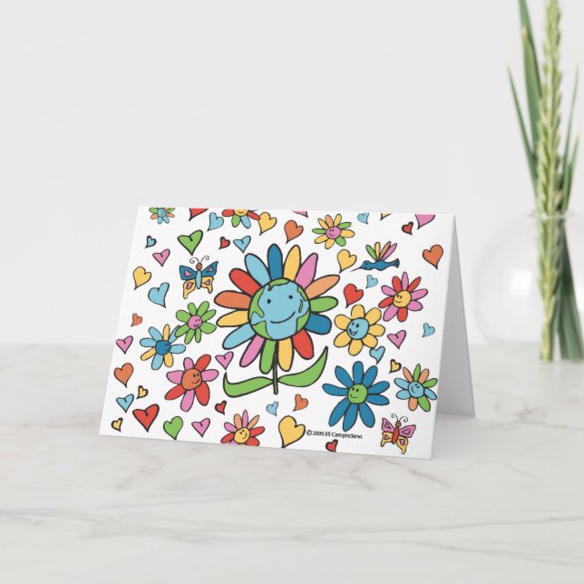 World Love Blossom Greeting Cards (Front)