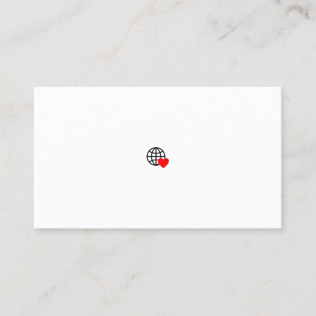 World Love Globe Heart Icon Business Card (Front)