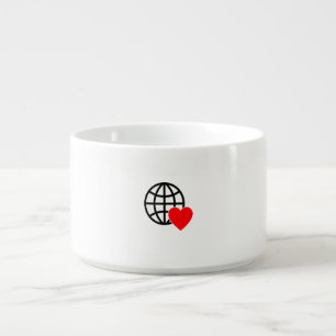 World Love Globe Icon   Heart Earth Summer Design Bowl
