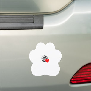 World Love Globe Icon   Heart Earth Summer Design Car Magnet