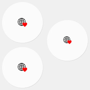 World Love Globe Icon   Heart Earth Summer Design Labels