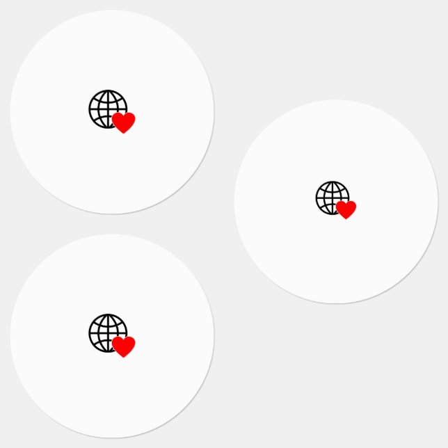 World Love Globe Icon | Heart Earth Summer Design Labels (Group)