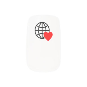 World Love Globe Icon   Heart Earth Summer Design Minx Nail Art