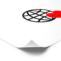 World Love Globe Icon | Heart Earth Summer Design