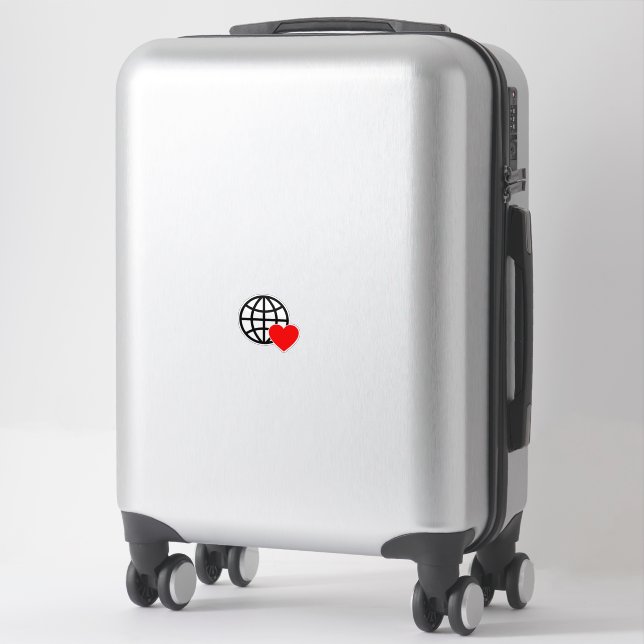 World Love Globe Icon | Heart Earth Summer Design Sticker (Suitcase)