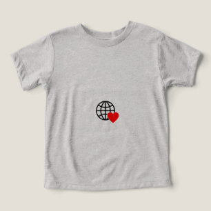 World Love Globe Icon   Heart Earth Summer Design Toddler T-shirt
