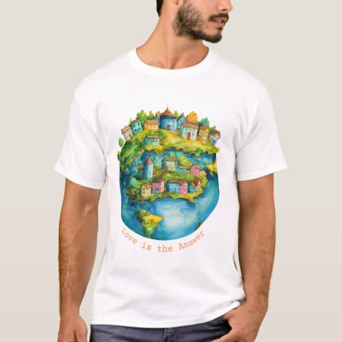 World Love is the Answer Mens T_Shirt