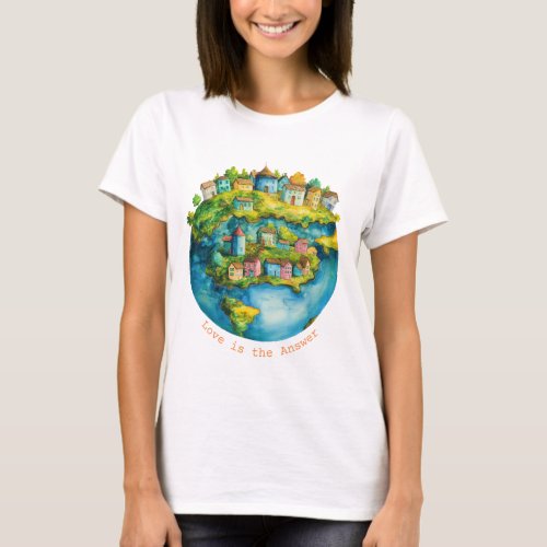 World Love is the Answer Womens T_Shirt