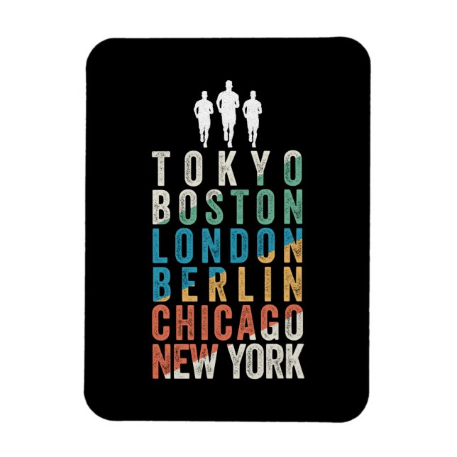 World Major Marathon Cities Magnet (Vertical)