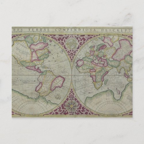 World Map 12 Postcard