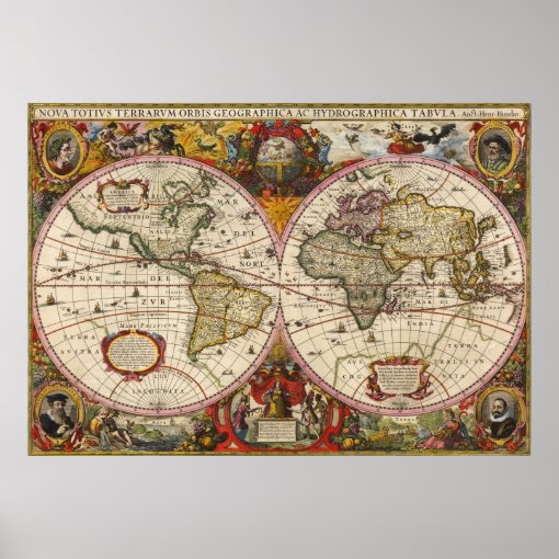 World Map 1630 Poster | Zazzle