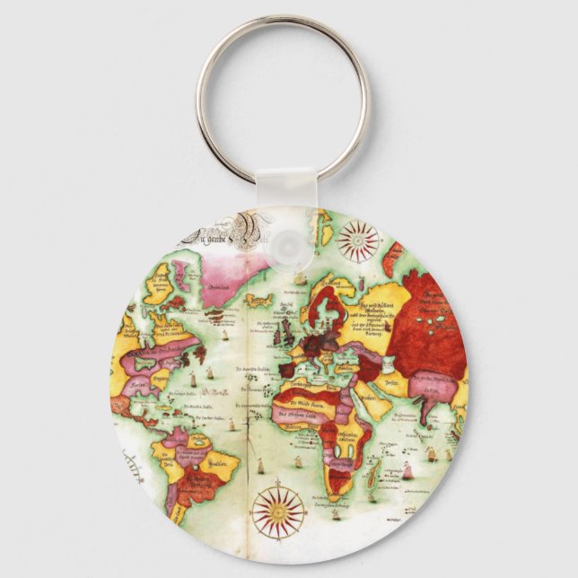 World Map 1675 Keychain (Front)
