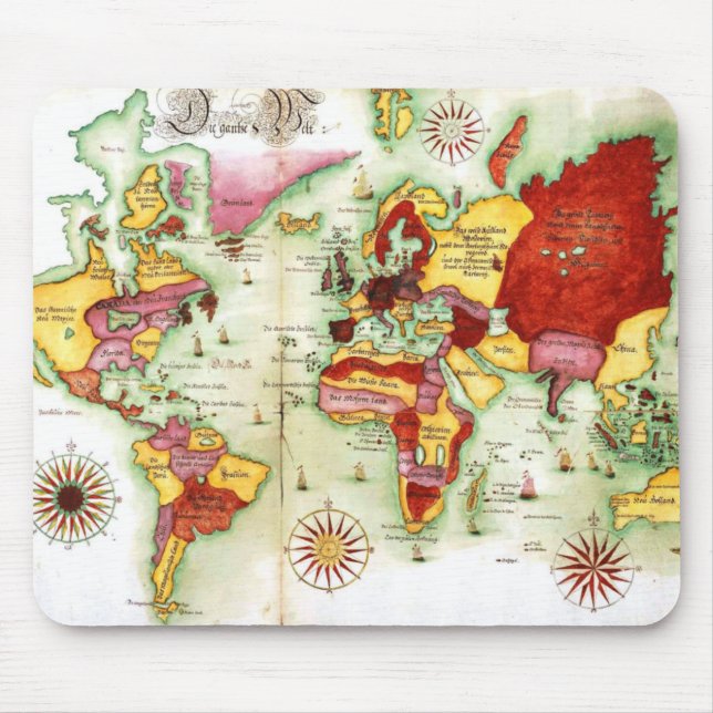 World Map 1675 Mouse Pad (Front)