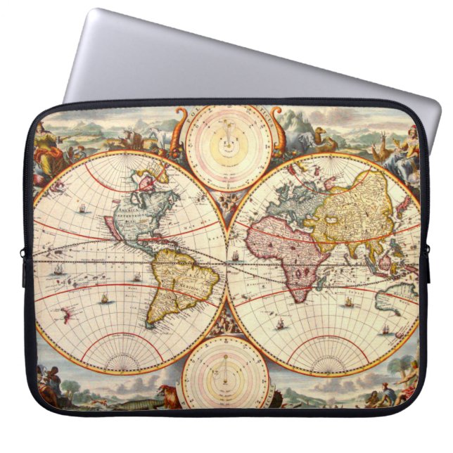 World Map 1680 Laptop Sleeve (Front)