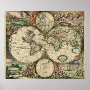 World Map - 1689 Poster