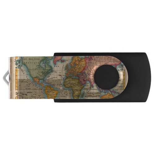 World Map 1700s Antique Continents  Flash Drive