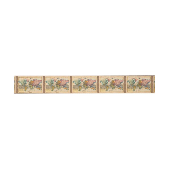 World Map 1700s Antique Continents  Invitation Belly Band (Flat)